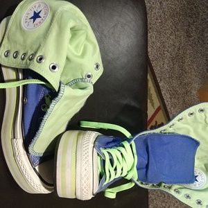 Platform fold over hightop converse